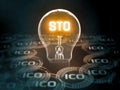 3D Rendering of Security Token Offering STO is replacing Initial Coin Offering ICO