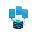 3D Rendering of a Server Rack Connected to Multiple Data Modules technology network Royalty Free Stock Photo