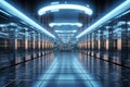 In a 3D rendering, server racks convey the big data cloud computing concept