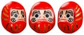 The set of Daruma the traditional Japanese mask, isolated on white background