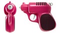 3d rendering a set of mini retro pink water gun, front and side view, isolated on white background. Royalty Free Stock Photo