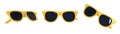 3D rendering set of yellow sunglasses minimalism in a cartoon style. Template for design isolated on a white background Royalty Free Stock Photo