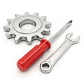 Setting tools gear 3D UI icon