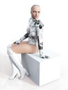 3D rendering of a sexy female android robot