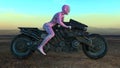 3D rendering of sexy rider