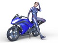 3D rendering of sexy rider