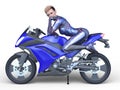 3D rendering of sexy rider