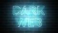 3D rendering of shine text Dark web against the background of brick, computer generated