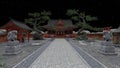 3D rendering of the Shinto shrine