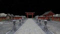 3D rendering of the Shinto shrine