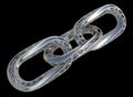 3D rendering shiny chrome chain links highly detail design