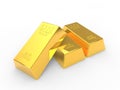 3D shiny gold bullion isolated on white background Royalty Free Stock Photo