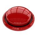 Shiny red round button on transparent background AI Generated Royalty Free Stock Photo