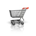 3D rendering shopping cart side view Royalty Free Stock Photo