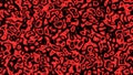 3d rendering of a short plane of a biscous mass of deformed cells joining and deforming each other in red color