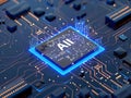 3D Rendering of an Artificial Intelligence Chip Generative AI Royalty Free Stock Photo