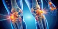 3D Visualization of Collagen Knee Joint Injections Innovative Treatments for Osteoarthritis and Joint Pain Relief Royalty Free Stock Photo