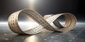 Endless Loop: A Measuring Tape Forms an Infinite MÃ¶bius Strip. Intricate Design, Captivating Visual