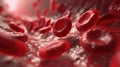 3D rendering showcases red blood cells in a vein with depth of field, Ai Generated Royalty Free Stock Photo