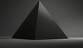 3D Rendering Minimalist Vantablack Pyramid in