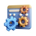 3d render of system settings and gears Royalty Free Stock Photo
