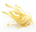 A 3d rendering shows a butter curl or butter roll splashing, isolated against a white background Royalty Free Stock Photo