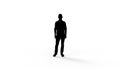 3d rendering of the silhouette of a person isolated in white background