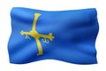 3d Asturias region flag