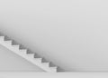 3d rendering. simple Gray cement stairs on copy space background