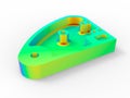 3D rendering - simple manufactured metallic part FEA analysis