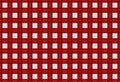 3d rendering. Simple red and white square grid pattern wall background.