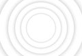 3d rendering. Simple white circle paper layer art wall background.