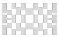 3d rendering. simple white random cube size box pattern an gray background Royalty Free Stock Photo