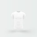 3D rendering of a simple white t-shirt isolated on a grey background - great for fashion concepts