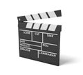 3d rendering of a single black clapperboard with empty fields for movie name and staff.