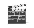 3d rendering of a single black clapperboard with empty fields for movie name and staff.