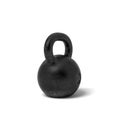 3d rendering of a single black iron 24 kg kettlebell isolated on white background.