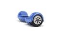 3d rendering of a single blue self-balancing gyroscooter on white background.