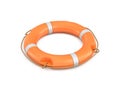 3d rendering of a single isolated orange life buoy isolated on white background. Royalty Free Stock Photo