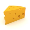 3D Rendering of slice of cheese Royalty Free Stock Photo