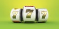 3d Rendering of Slot machine with lucky sevens jackpot. Royalty Free Stock Photo