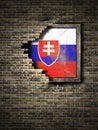 Old Slovakia flag in brick wall Royalty Free Stock Photo