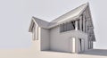 3D rendering. A small country house.
