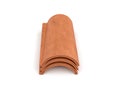 3d rendering of a small group roof tile lying in front view on white background. Royalty Free Stock Photo