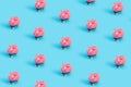 3d rendering of small piggy banks on the skateboard on a blue background.