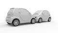 3d rendering of a small urban city electric car isolated in white background