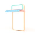 smart phone as online shop. minimal pastel color