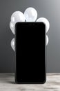 3 d rendering smartphone with cloud computing concept, 3 d render Royalty Free Stock Photo