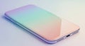 3d rendering of smartphone with pastel gradient screen on light purple background Royalty Free Stock Photo