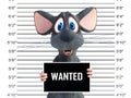 3D rendering of a smiling cartoon mouse in a mugshot Royalty Free Stock Photo